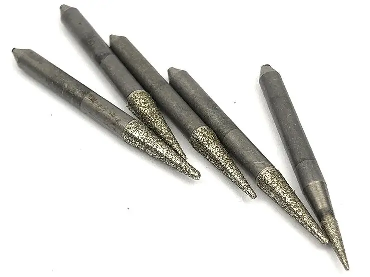 

Tapered Diamond Stone Grinding Head Milling Cutters for CNC Fine Carving Jade 10pcs 4mm CED0.5-1.5mm Electroplating Router Bits