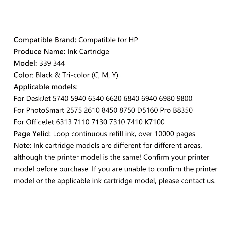 DMYON 339 344 чернильный картридж совместимый для Hp DeskJet 5740 5940 6540 6620 6840 6940 6980 9800 6313 7110 7130