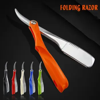

Vintage Manual Folding Hair Razor Holder Shaving Eyebrow Knife Men Grooming Safety Razor 6 Colors #11