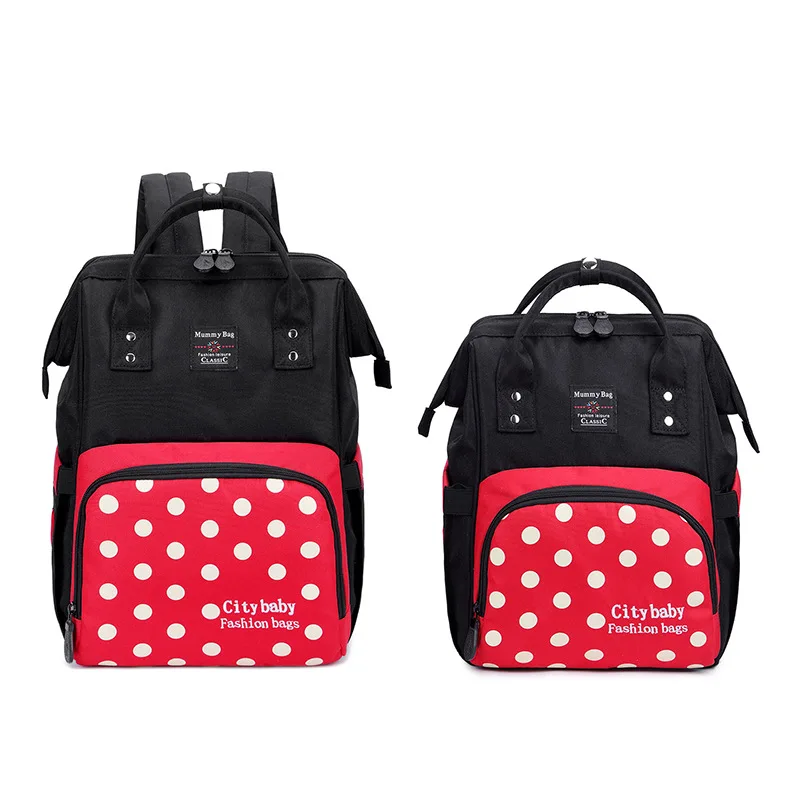 

2018 New Style Diaper Bag Large Capacity Fashion Polka Dot Multi-functional MOTHER'S Bag Upgrade Multi-Purpose Feeding Bottle Ai