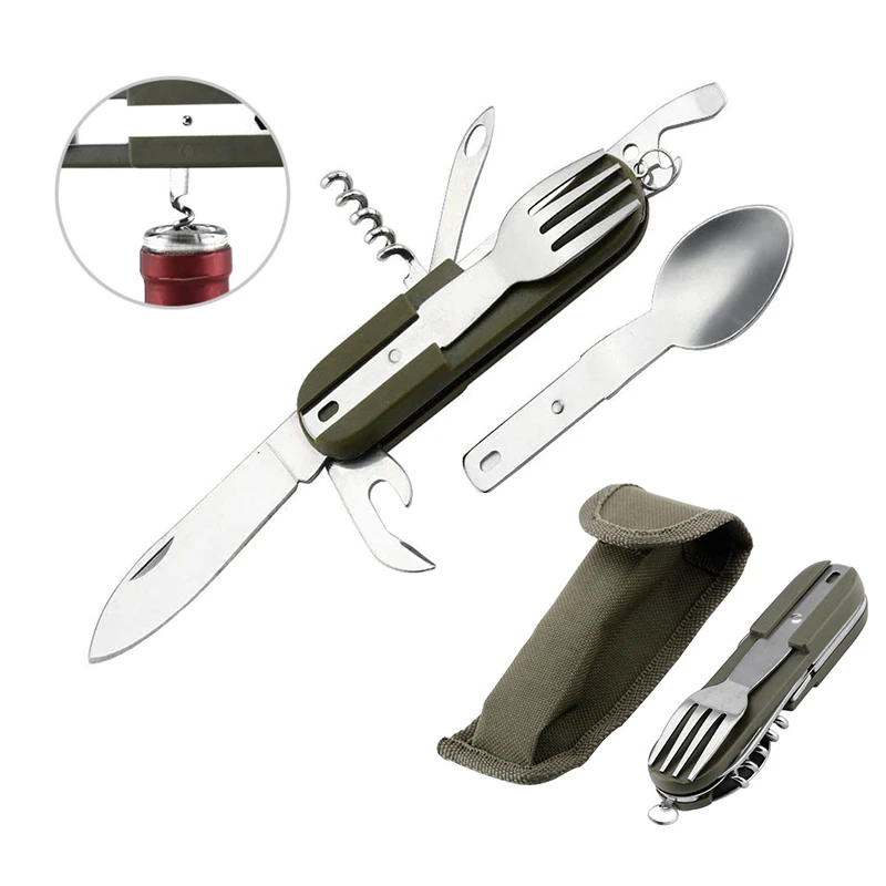 CAMPMORE Folding Camping Cutlery Knife Fork Spoon Multi Tool Outdoor