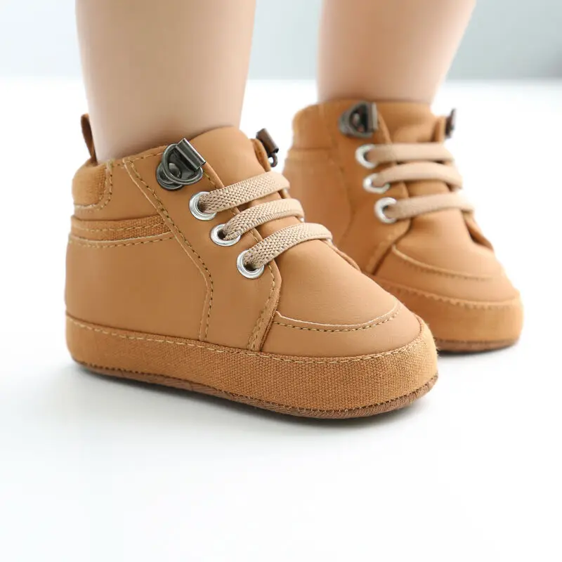 Обувь для новорожденных мальчиков, хит, Т-образная обувь из искусственной кожи, мягкая обувь для первых шагов, мягкая подошва, Нескользящие кроссовки, 4 цвета, возраст 0-18 месяцев