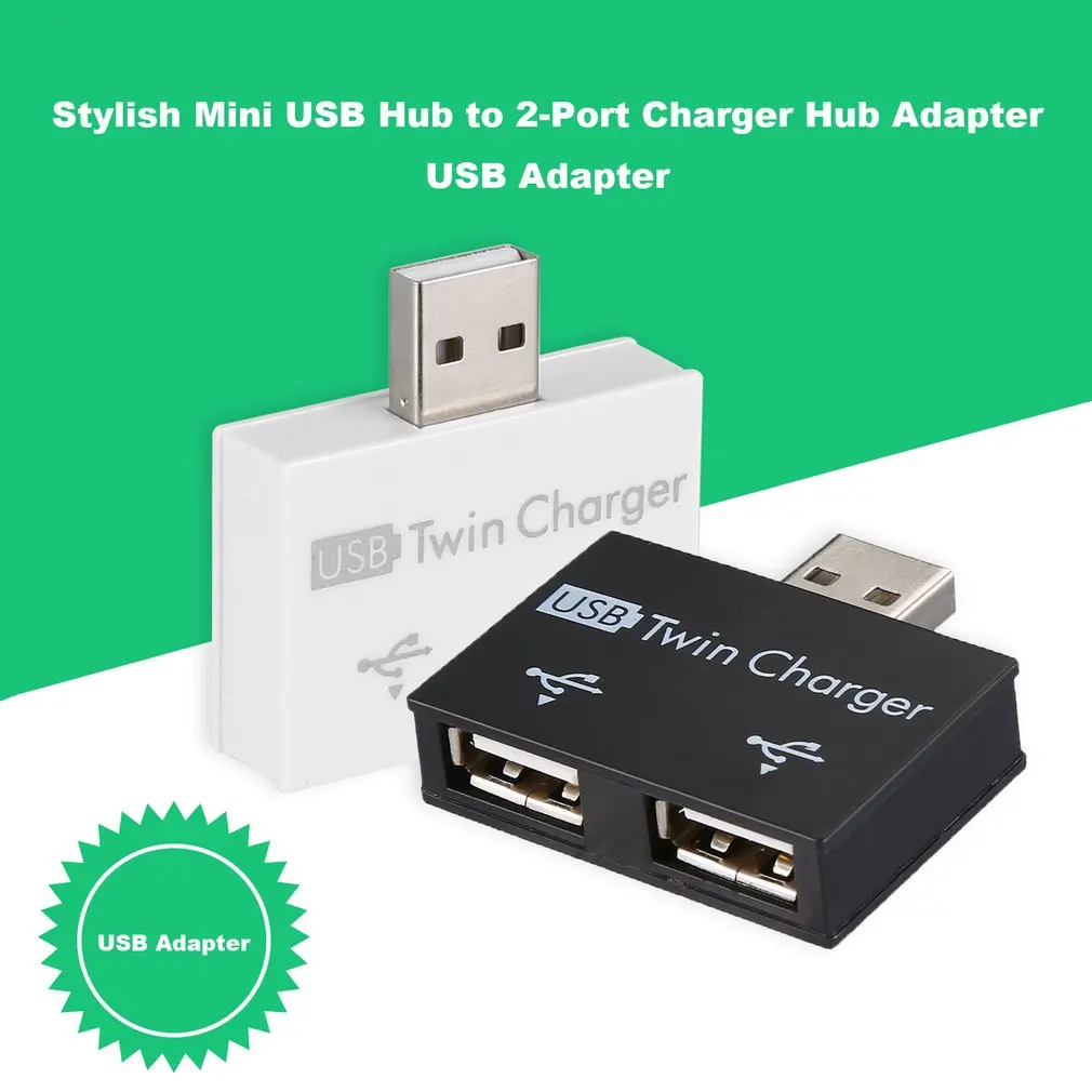 Мини usb-хаб на 2 порта зарядное устройство концентратор адаптер Горячая Мода USB разветвитель для телефона планшета компьютера