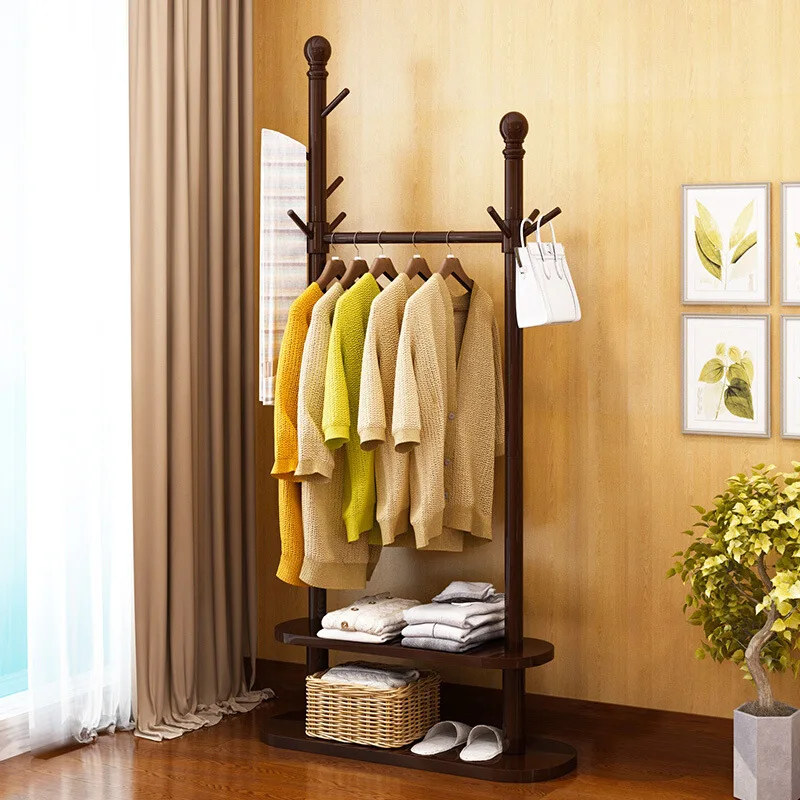 

Clothing racks for home clothes hanger stand hat rack stand furniture solid wood household simple modern living room hats shelf