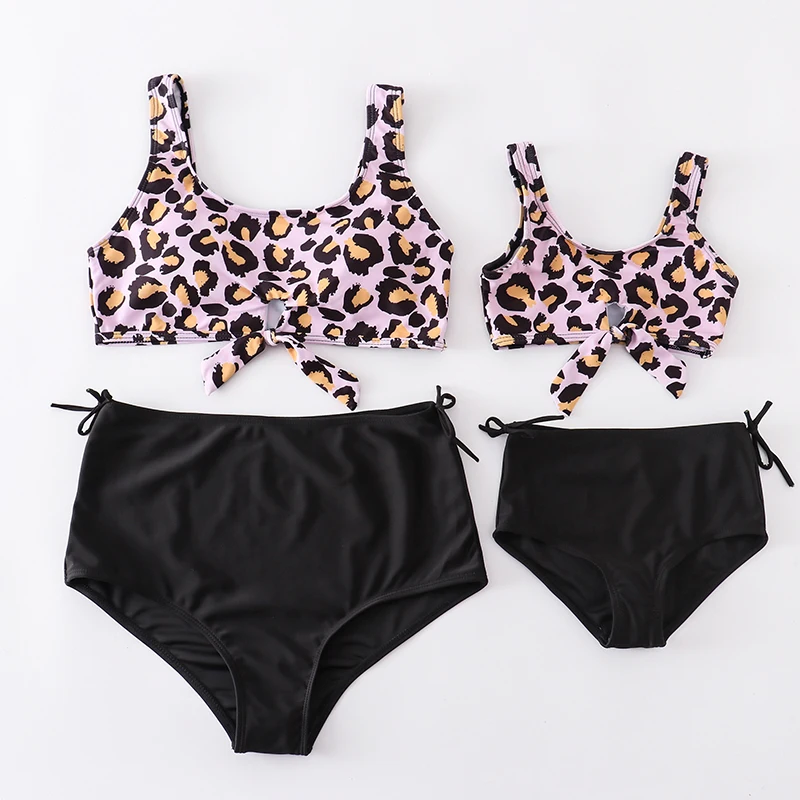 Girlymax Summer Baby Girls Children Clothes Mommy & Me Stripe Floral Leopard Swimsuit Bikini Boutique Set Kids Clothing son and daughter matching outfits