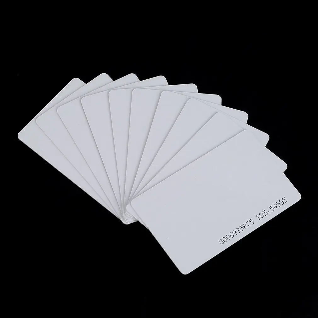 10 шт. 125 кГц EM4100/TK4100 RFID проксимити ID смарт-карты 0,85 мм тонкие карты для ID и контроля доступа высокое качество