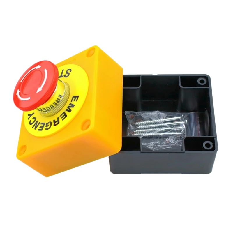 2Pcs Red Mushroom Emergency Stop Shut Off Push Button Switch No+ Nc 22Mm Cnc Gecko CNIM Hot