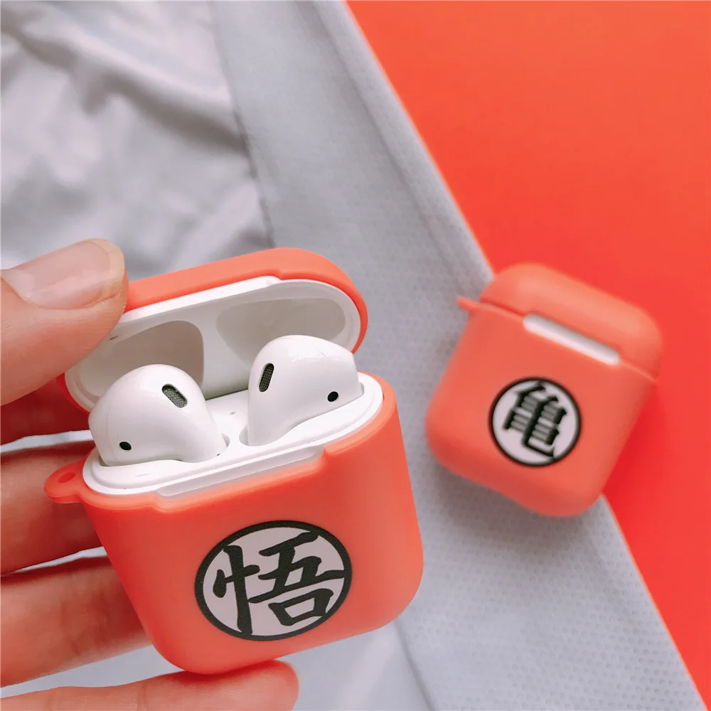 Горячая Япония аниме Dragon Ball Goku чехол для наушников для Apple AirPods 2 1 оранжевый мягкий силиконовый беспроводной Bluetooth аксессуары