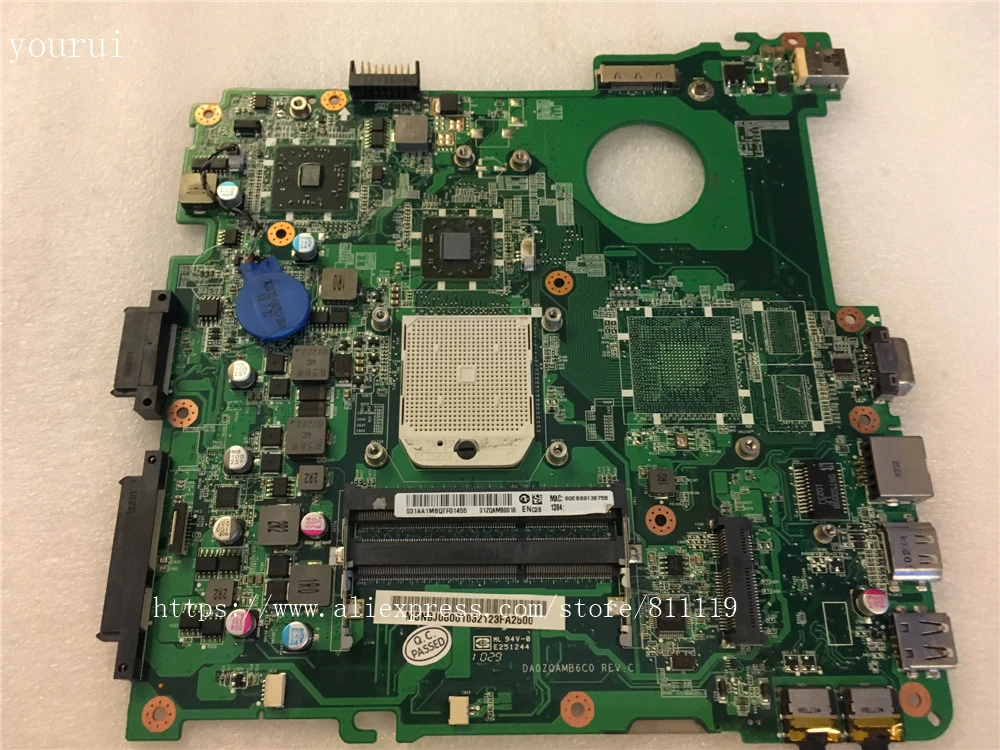 Материнская плата yourui для Acer aspire 4552 серии 4250 MBNBJ06001 DA0ZQAMB6C0 полностью