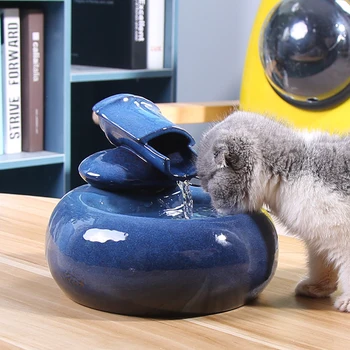 

Smart Ceramics Cat Drinking Feeder Automatic Circulating Water Feeder Pet Water Dispenser 3d Fountain Water Basin