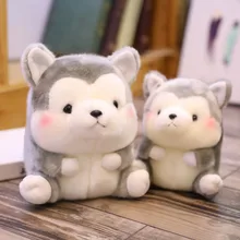 Animaux en peluche ronds et mignons pour enfants, poupée en peluche douce, Husky, vache, chat, hibou, cadeaux d'anniversaire