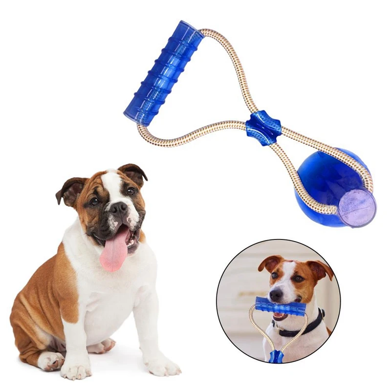 

Dog Toys Interactive Suction Cup Push TPR Chew Toys Pet Puppy Molar Bite Toy Elastic Ropes Dog Tooth Cleaning Training Toy