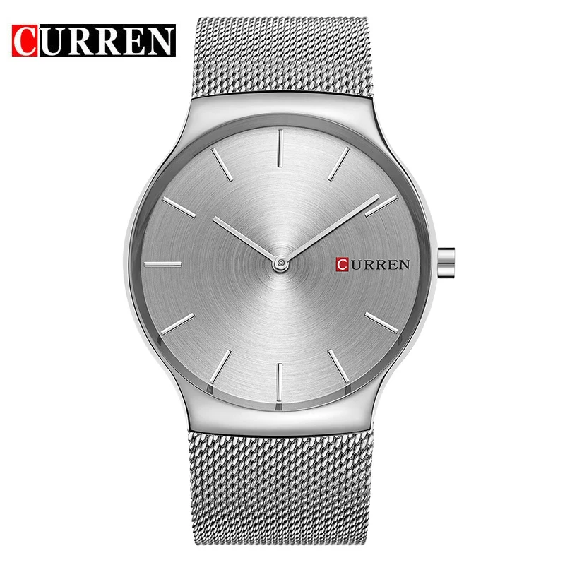 CURREN, новинка, черная роза, Золотая стрелка, relogio masculino, роскошный бренд, аналоговые спортивные наручные часы, кварцевые, деловые часы для мужчин - Цвет: silver gray