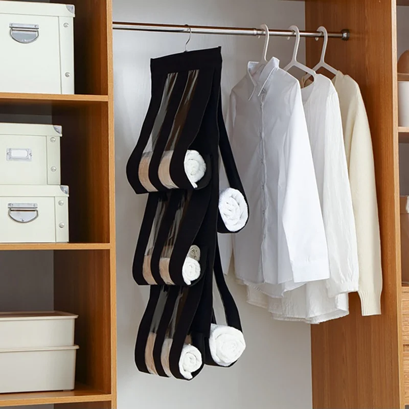 

Dustproof Organizer Foldable Double Bread Bag Wall Hanging Storage Bag Closet Organizer Linen Fabric Organizer For Bedroom