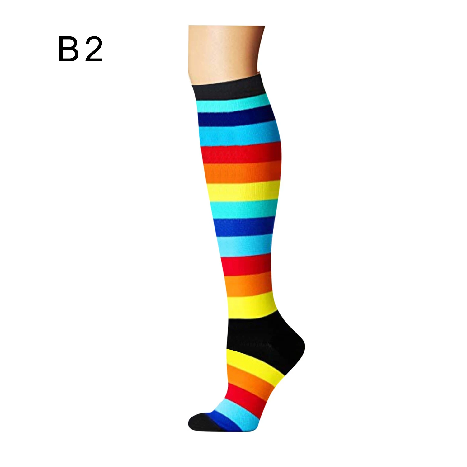 50+ дизайнерские длинные гольфы для мужчин и женщин Компрессионные эластичные носки для девочек спортивные эластичные носки для медсестер - Цвет: B2