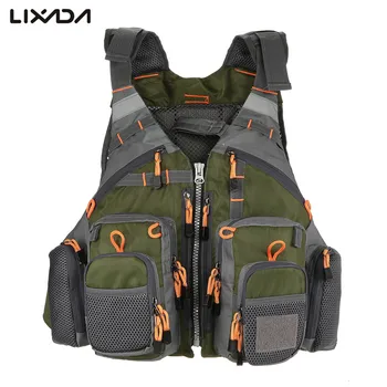 

Fly Fishing Vest Adjustable Mesh Mutil-Pocket Outdoor Sport Life Safety Jacket Swimming Sail for Pesca fishing clothes