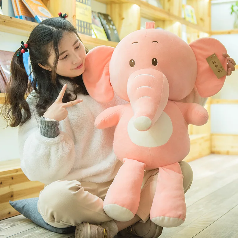 

INS Cute Cartoon Pacify Elephant Plush Toy Software Pink Baby Elephant Doll Pillow