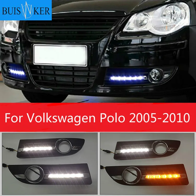 

Для Vw Volkswagen Polo 2005 2006 2007 2008 2009 светодиодный дневные ходовые огни бампер противотуманные фары