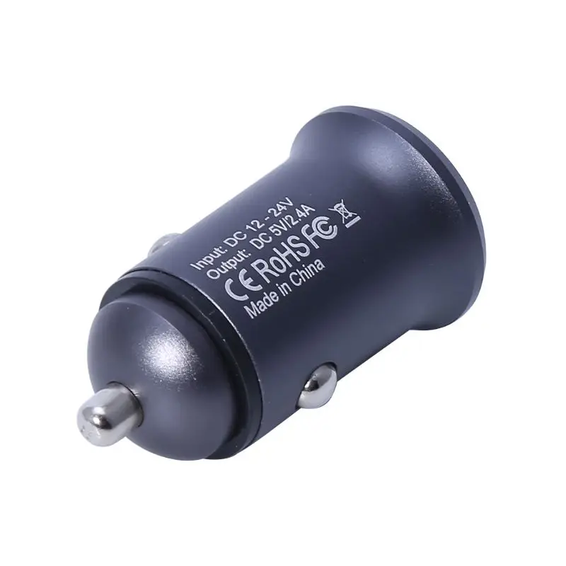 2.4A/4.8A мини алюминиевый сплав Пуля двойной USB Автомобильное зарядное устройство адаптер для iPhone samsung Galaxy Xiaomi huawei смартфонов 87HA