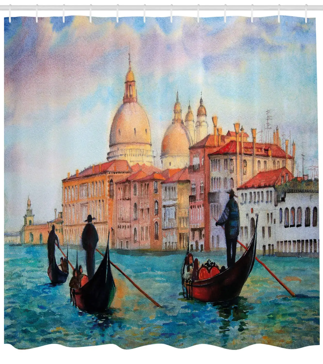 

Акварельная картина Венеции Serene Cityscape, антикварные Gondolas живописная ткань, декор для ванной комнаты