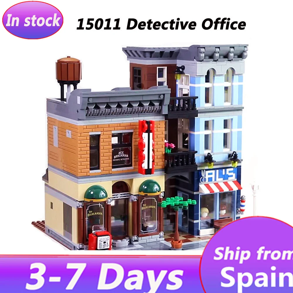 

In stock Detectives Office Corner Garage City Street View Creator 15011 15042 10246 Building Blocks Toys Bricks Children gift