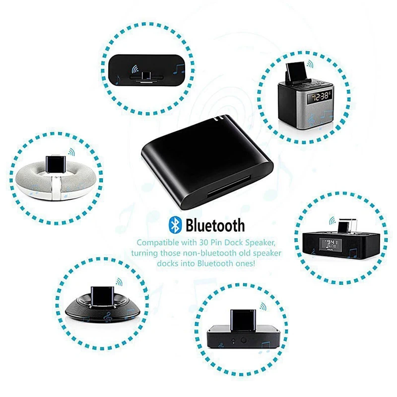 Беспроводной Bluetooth адаптер стерео Bluetooth 4,1 музыкальный приемник аудио адаптер для Iphone Ipod 30Pin док-станция