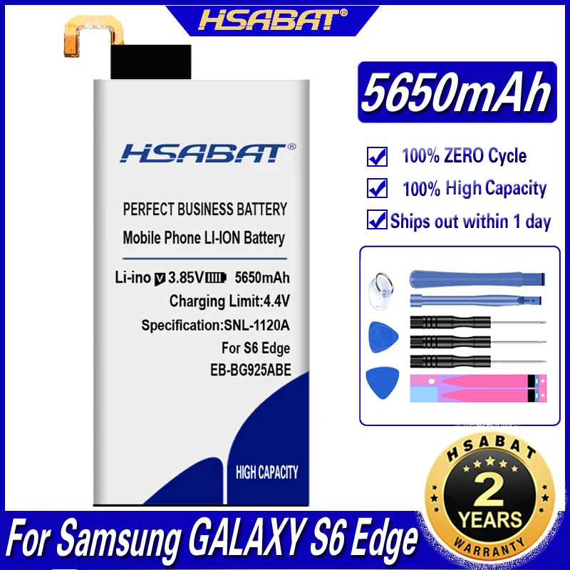 Аккумулятор HSABAT 5650 мАч для Samsung GALAXY S6 Edge G9250 G925F G925FQ G925S S6Edge G925A G925V|Аккумуляторы