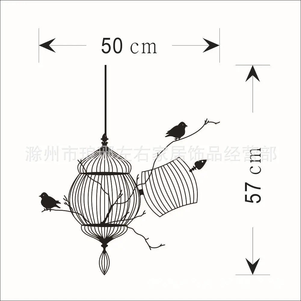 ZY8231 стиль внешней торговли резные птичья клетка и птица гостиная спальни дивана стены клейкая бумага производители оптом
