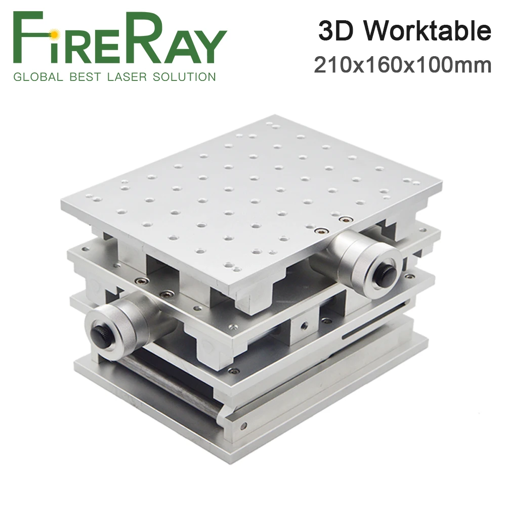 

FireRay 3D Moving Worktable 210x160x100mm Z Axis Range 100mm Table Portable Cabinet Case DIY Path for Laser Marking Machine