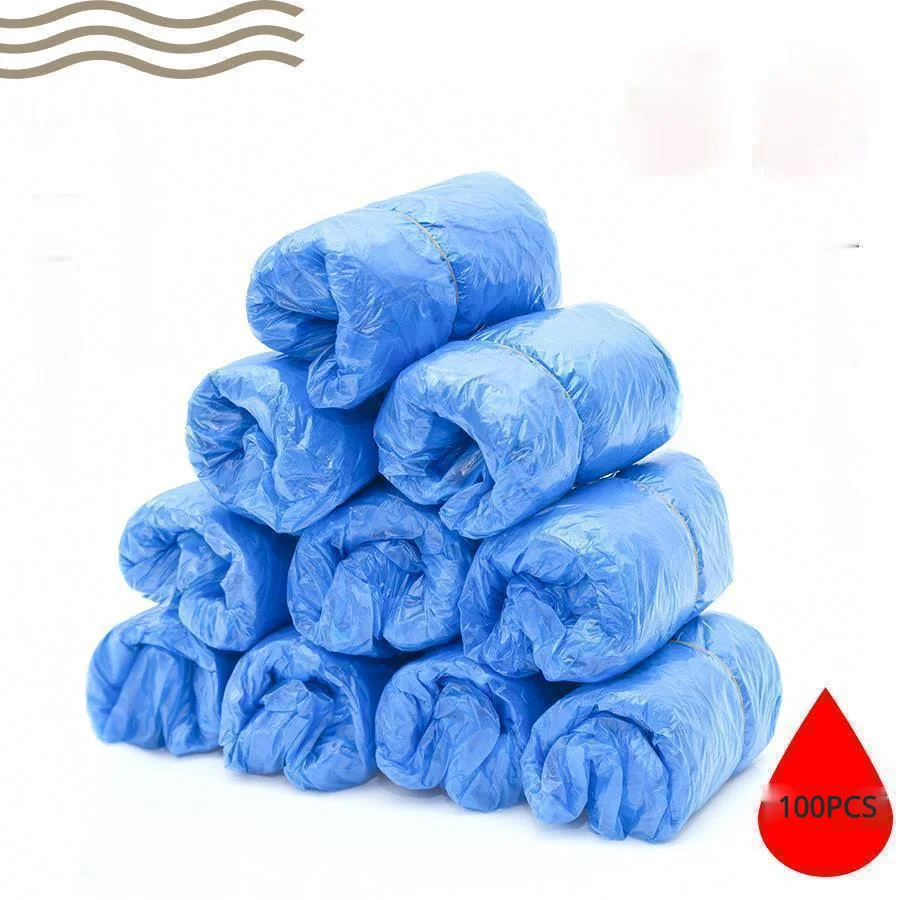 Cubiertas higiénicas desechables para zapatos, cubierta de botas para el hogar, construcción, trabajo, protección de suelo de alfombra interior, 100 Uds.