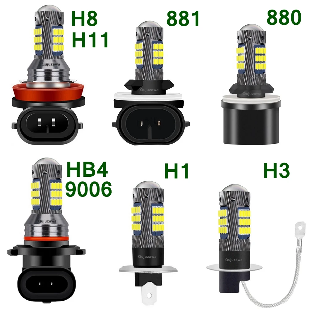 H1 H3 H11 H8 9006 HB4 881 880 H27 LED Auto Fog Lamp Car Anti Fog Light Bulb 6000K White 12V 1Pcs led lights led bulbs led car lights