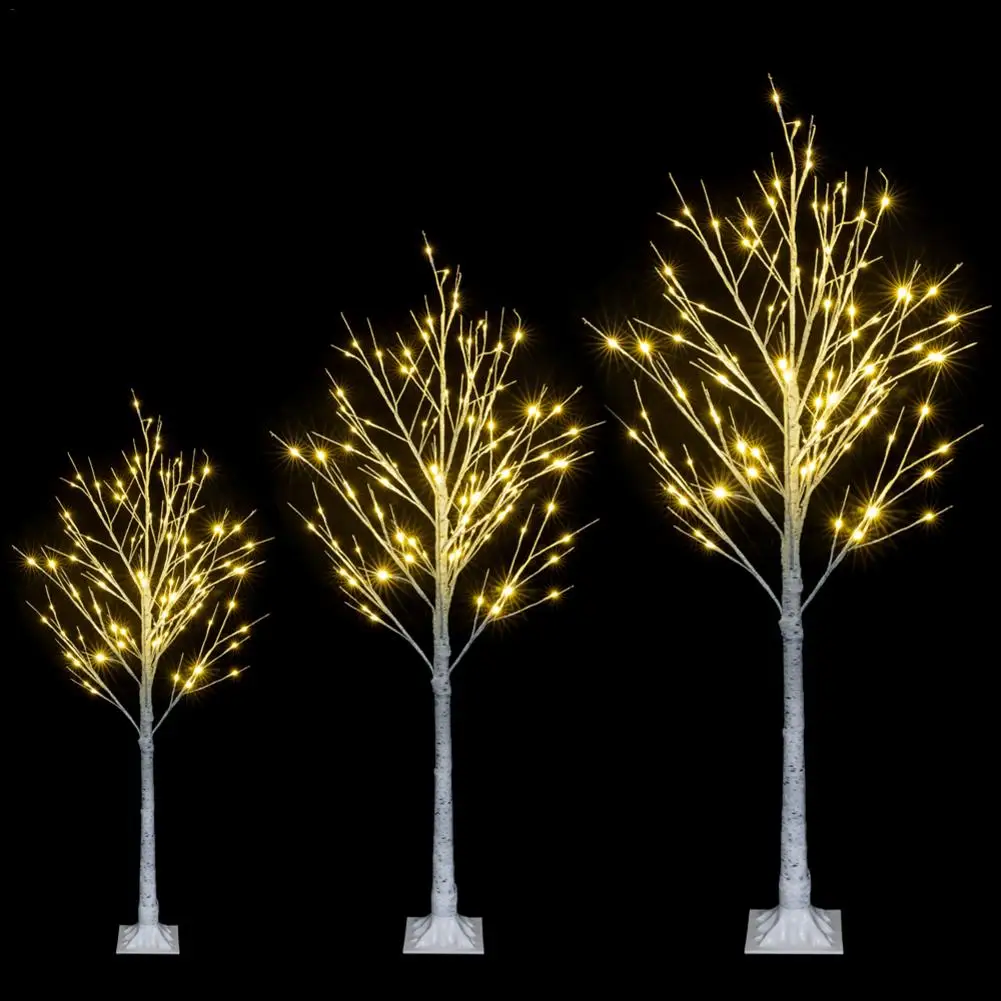 

4FT Christmas Tree White Artificial New Year Tree With 48 LED Lamp Xmas Tree For Home Office Shoppong Mall Christmas Decorations
