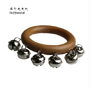 

Orff World Safe 6 Bells Wooden Baby Boys Girls Bell Rattle Toys Musical Education Percussion Handbell Instrument Best Gift