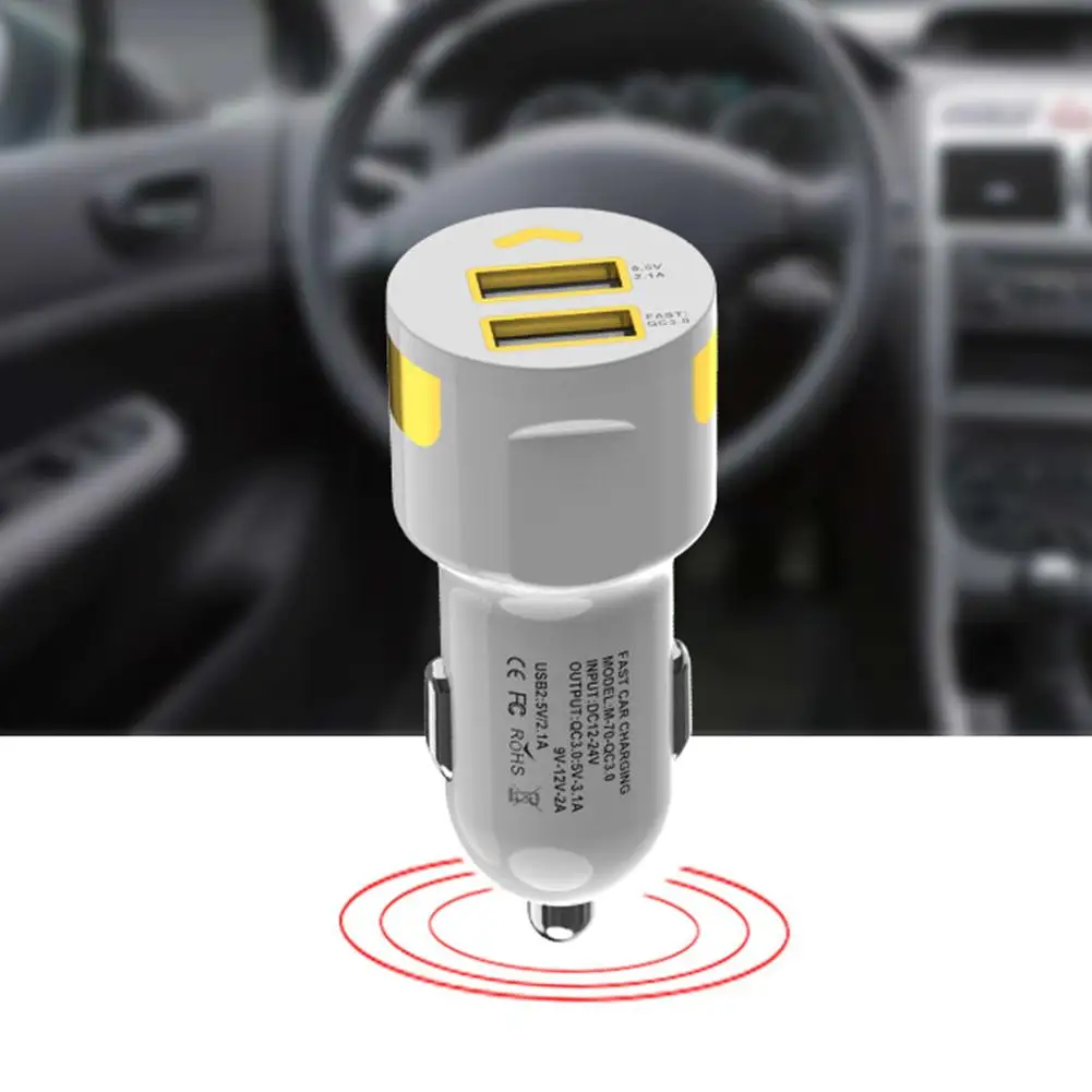 Автомобильное зарядное устройство с 2 USB портами 3 0 дюйма|Кабели адаптеры и