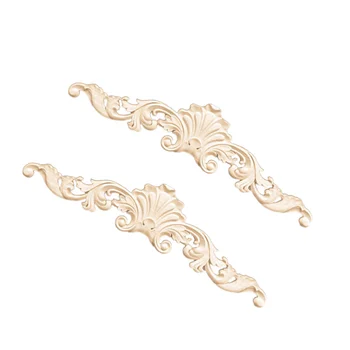 

2pcs Wood Carved Applique European Wood Carved Applique for Office
