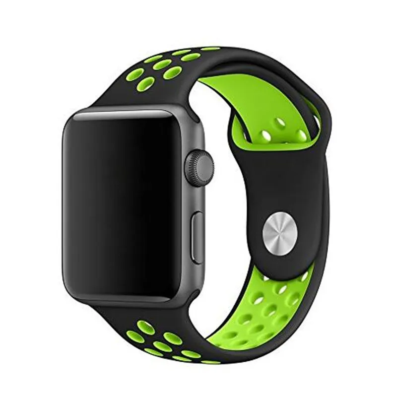 Мягкий силиконовый сменный Браслет для Apple Watch 44 мм 40 мм с дышащим отверстием iwatch серии 5 4 3 2 1 ремешок 42 мм 38 мм