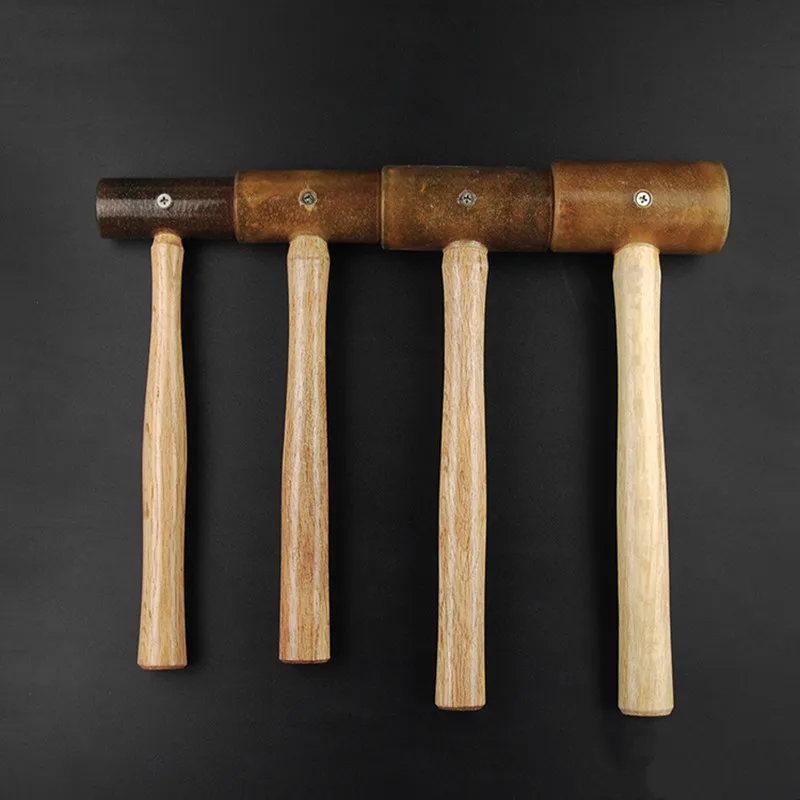 Good Buffering Capacity Cowhide Mallet For Leather Beef Tendon Hammer