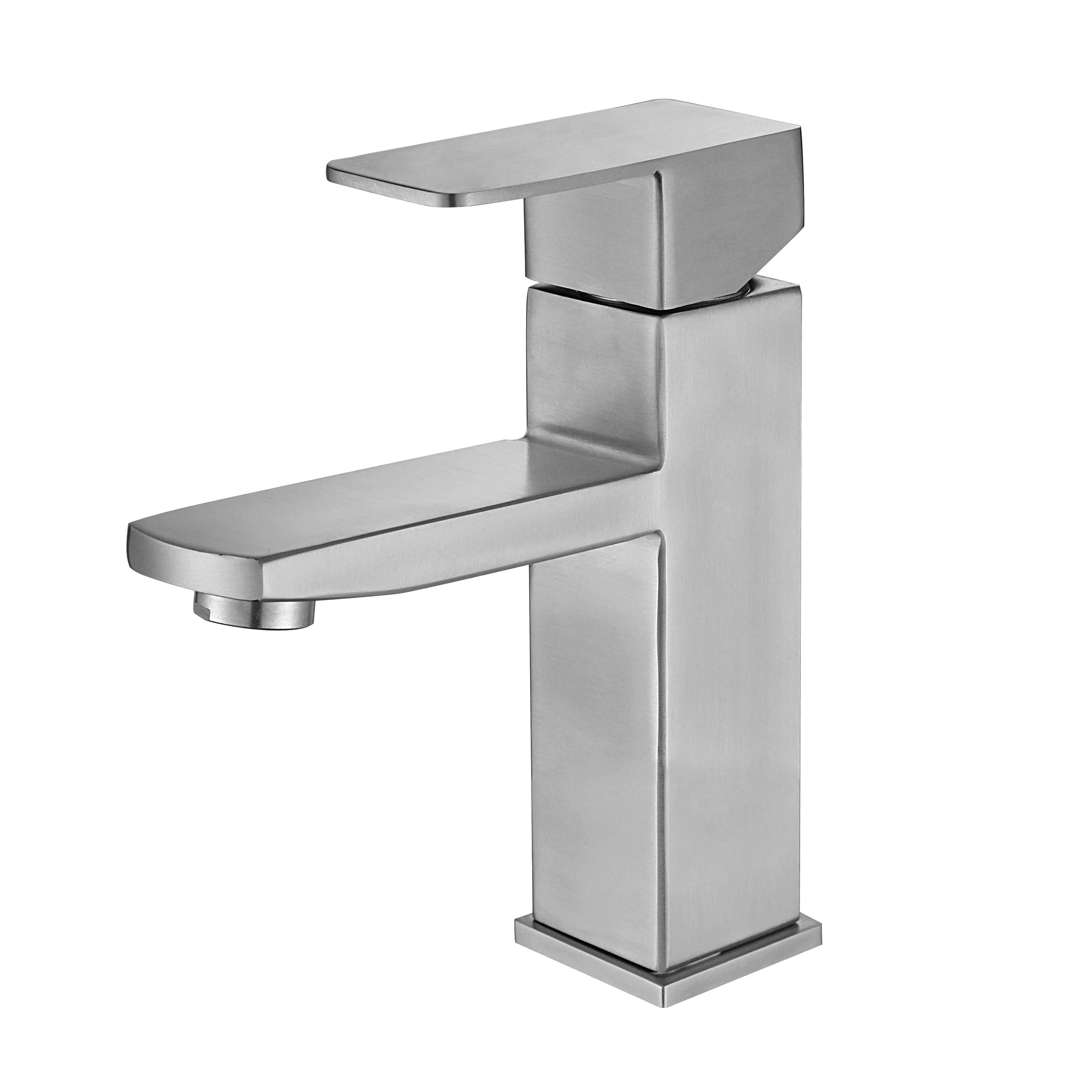 

Basin Sink Faucet Hot Cold Mixer Crane Tap Short or Tall Stainless Stell Bath Wash Faucet
