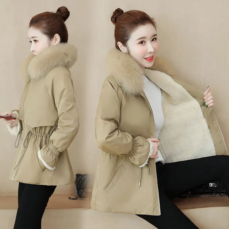 

Brushed And Thick Parka INS Cotton-padded Jacket Coat WOMEN'S Cotton-padded Clothes Loose Winter Hong Kong Style BF Short 2019 N