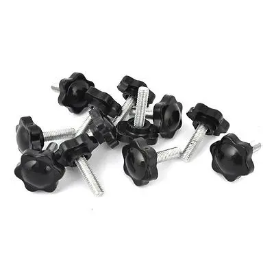 

M6 x 20mm Male Thread 25 mm Star Head Dia Screw On Type Clamping Knob 12Pcs