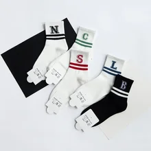 ZhuJi Носки торговля осень и Новинка зимы Стиль хлопок, поглощающие запах спортивные носки с двумя полосками буквами носки без пятки для детей производители тяжелой