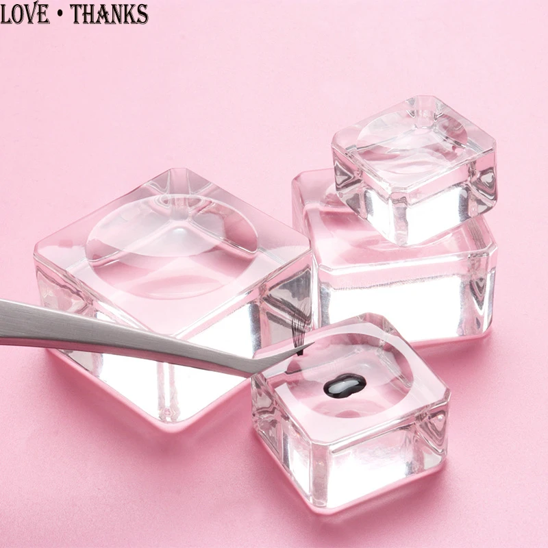 1 шт. квадратный клей для наращивания ресниц из хрустального стекла подставка