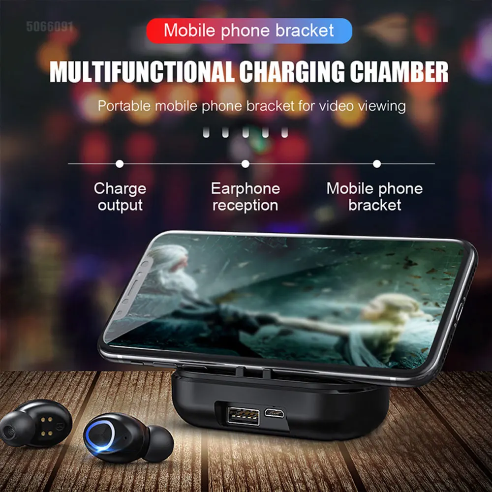 V10 V5 0 Bluetooth Stereo Earphone Wireless Waterproof Touch Earbuds Headset Battery LED Display Type c Charge Case earbuds