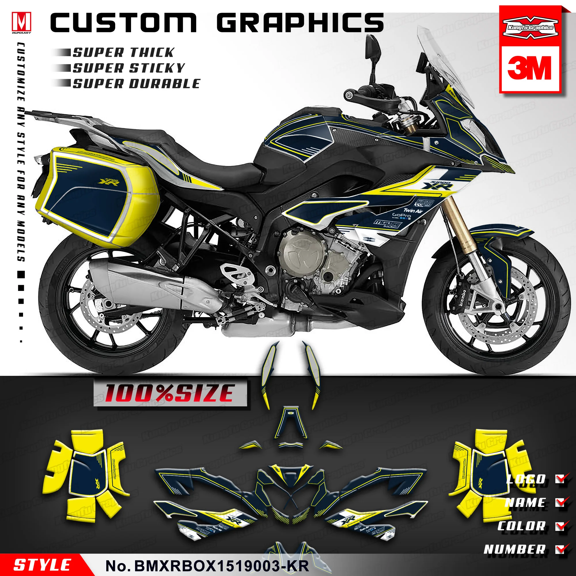 Индивидуальные графические наклейки KUNGFU набор Motorrad Grafik для S1000 XR 2015 2016 2017 2018 2019
