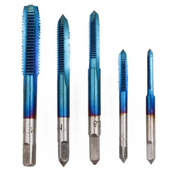 

5Pcs M3/M4/M5/M6/M8 Hand Tap Set Blue Coating Hss Metric Straight Flute Thread Screw Tap Kit