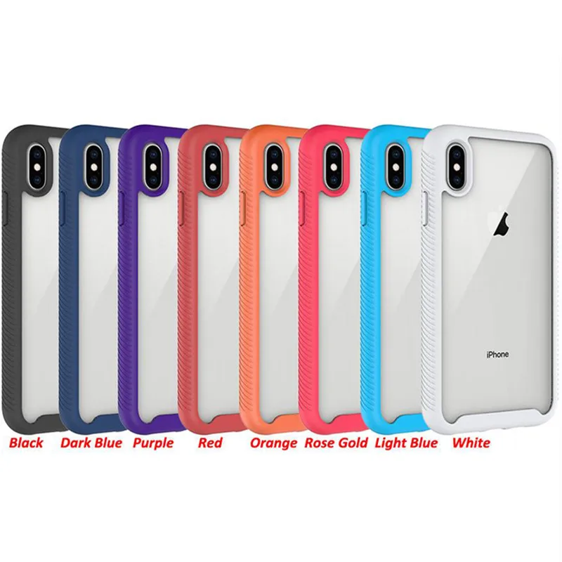 Прозрачный ТПУ чехол для телефона IPhone XS MAX XR 8 7 6 Plus samsung S10 Plus устойчивый к царапинам акриловый верхний и нижний чехол