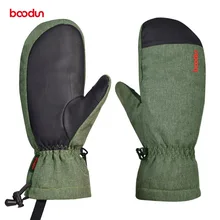 Boodun Men Women Winter Ski Gloves Windproof Waterproof Snow Snowboard Skiing Gloves Thermal Fleece Warm Gloves with PU Palm