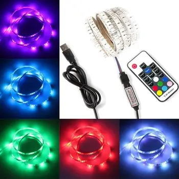 

0.5/1/2/3/4/5m 5V USB TV Backlight Waterproof RGB Color USB Strip Light LED Strip Light Lamp Remote Control LED Backlight Strip