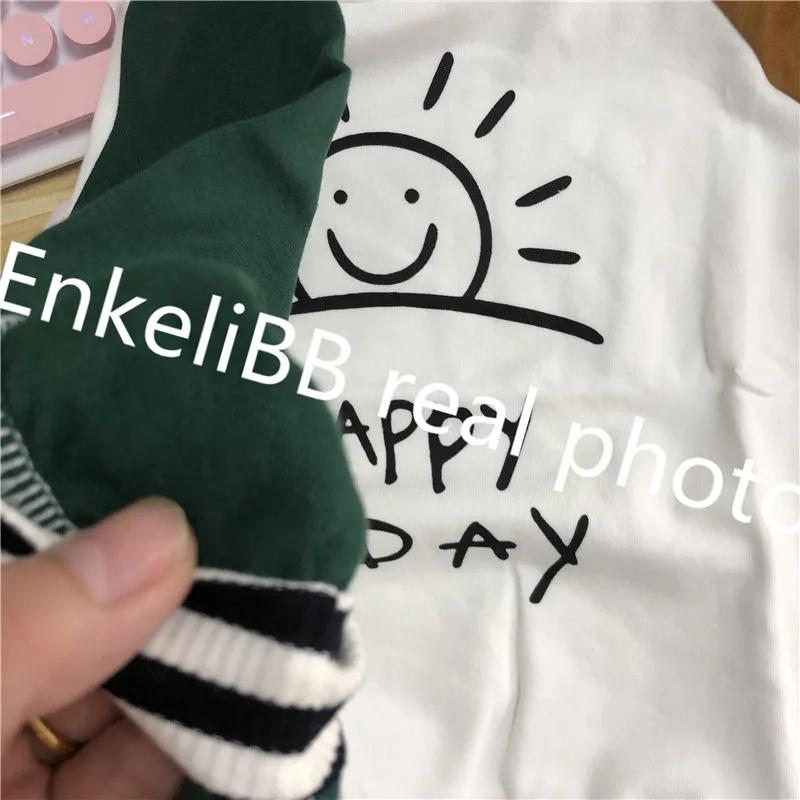 EnkeliBB/Повседневная Толстовка для маленьких мальчиков; топы с длинными рукавами в Корейском стиле для маленьких девочек; Детские топы с принтом солнца; осенняя одежда для детей