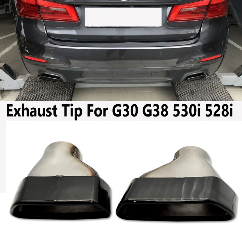 1 Pair Exhaust Tip For BMW G30 G38 520i 530i 528i Silver Black Car